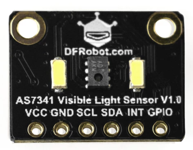 Photo of the DFRobot AMS AS7341 sensor breakout board