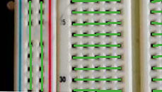 Figure 1. The holes of a breadboard are connected as described above